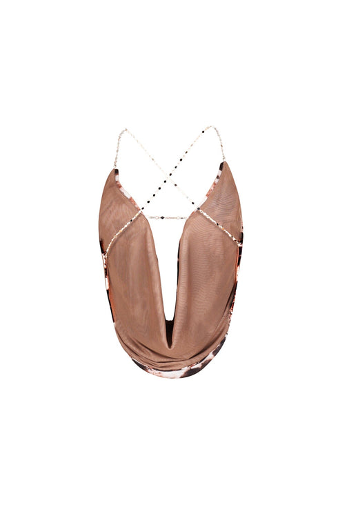 Mesh Meets Chain Halter Top